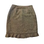 Michele brown tweed ruffle hem pencil skirt size 4 Photo 0