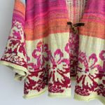 Free People Surf Sweater XS/S Kimono Boho Cotton Knit Cardigan Coastal Colorful Photo 8