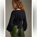 Anthropologie Maeve Black Corset Lace Up Sweatshirt Sweater - EUC! Size XXS Photo 1