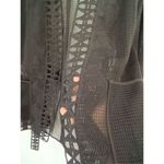 Elie Tahari  Black Fish Net Open Front Belted Cardigan Sz S Photo 8