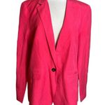 Ann Taylor  linen blend the Greenwich hot pink blazer Sz 14 Photo 3