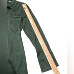 Abercrombie & Fitch Olive green long sleeve satin shirt dress Photo 3