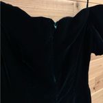 Vintage Hollywood Nites Medium Green Crushed Velvet Off Shoulder Dress Christmas Photo 7