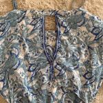 Free People Washed Blue Silver Sun Floral Blouson Open Back Dress Sz S Summer Photo 9