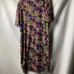 LuLaRoe WOMENS SIZE XL DRESS LIME GREEN PURPLE CORAL PINK FLOWERS SOFT COMY Photo 9