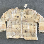 Textured Beige and Cream Blazer Size 2XL Tan Photo 0