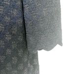 Ming Wang Sapphire scalloped edge gold thread knit cardigan sweater jacket L Photo 3