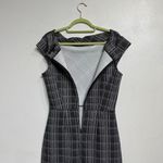 Banana Republic  Black Plaid Midi Sheath Dress Sz 6 Photo 7