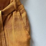 Anthropologie Maeve Luna Gold Orange Linen Romper V Neck size 12 Photo 5