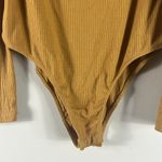 Ambiance Mustard Ribbed Long Sleeve Bodysuit Yellow Size M Photo 1
