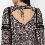 American Eagle Lace Floral Babydoll Bohemian Blouse Top Open Back Sz S Photo 1