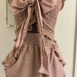 Mustard Seed Cream High Waist Shorts for Chic Comfort smocked top with bow Photo 0