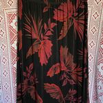 Chadwick's Vintage Floral Black And Red Flowy Maxi Skirt Super Stretchy Material Medium Photo 3