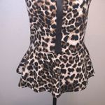 Love j  USA cheetah print Black Mesh Date Night Club peplum Top Photo 2