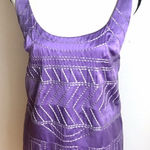 Laundry by Design Purple Silk Loose-Fit Mini Skirt Dress: Silver Sequins Design, Sz. Sz. 4 Photo 0