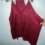 Sparkle Burgundy Lined Racerback Back Adjustable Strap Tank Size 2X Photo 2