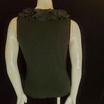 Ralph Lauren Lauren Petite Black Ruffle Faux Wrap Tank Top (P/S) Photo 3