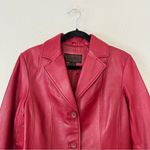 SIENA 100% Leather Red Blazer Jacket| Size 6 Photo 1