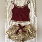 Urban Outfitters NEVER WORN Burgundy and Leopard Pajama Set Photo 2