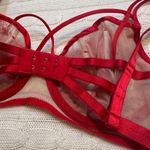 Dita Von Teese Red Lace Bra sz 32DD Sheer Maestra Red Non Pad Underwire Bra Photo 3