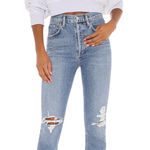 AGOLDE Riley High Rise Straight Crop Distressed Jeans in Whiplash size 27 Photo 0