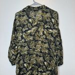 ZARA Tropical Palm Leaf Print Midi Button Front Dress Size Large Photo 8