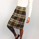 Vintage Plaid Pencil Skirt in Brown | Size 4 Photo 8