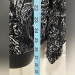 Christopher & Banks  Paisley‎ Lace Button Up Light Jacket Size L Black/White Long Photo 3