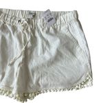 J CREW Cream Linen Blend Pom Fringe Shorts Size M NEW Size M Photo 1