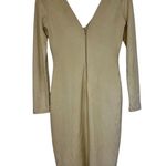 Bebe  Faux Suede long Sleeve BodyCon Cream Dress M Photo 2