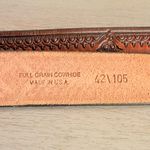 Vintage Y2K Tooled Leather Western Belt Heart Buckle Full Grain Cowhide 42 Photo 5