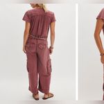 Free People NWT  Hit The Coast Coveralls - vintage rose - small Photo 3