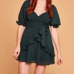 Trixxi  Dress Women Medium Green Pine Short Sleeve Belt Preppy Fairycore Festival Photo 1