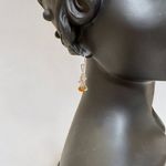 Sterling Silver 925 Petite Baltic Amber Silver Kitten Earrings Orange Photo 1