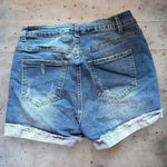 Leopard print patch denim jean shorts size small Blue Photo 8
