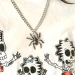 Silver Spider Halloween Necklace New Photo 12