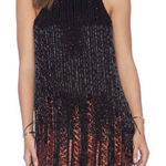 Parker Red/Black Monaco Beaded Feather Hem Flapper Mini Dress Size S Photo 0