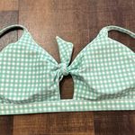 ALBION FIT Mint Checkered/Gingham Tie Bikini Swim Top Size XL Photo 8