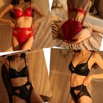 Blue Faux Leather Sexy Lingerie Bra Only Photo 4