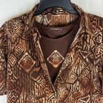 Aztec Tribal Brown Short Sleeve Shirt and Embroidered Tank Set Size Large Photo 8