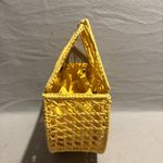 NEW House of Harlow Handwoven Hand Bag Purse Raffia Yellow Gold Vacation Resort Photo 1