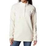 Columbia  Women's Quilted Pullover ‎ Top Beige Mock Neck Snap Front Long Sleeve Photo 2