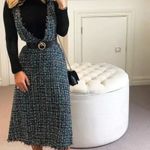 ZARA  NWOT Green Multi Tweed Classy Trending Overall A-Line Midi Dress Small Photo 2
