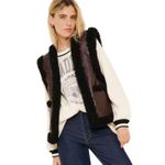 We Wore What Womens Reversible Vegan Leather Sherpa Vest Jacket Size Medium NWT Photo 1