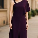NWT R & M richards Jumpsuit with Overlay and Draped Sleeves PLUM SZ Photo 0