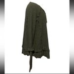 We The Free Free People V Neck Oversized Laguna Waffle knit Thermal Sweater Olive Green XS Photo 3