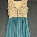 Jodi Kristopher Cream Lace Bodice Flared Cocktail/ Prom Dress Size 7 Photo 5