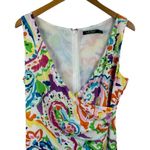 Lauren Ralph Lauren Purple Multi Paisley Faux Wrap Midi Crepe Dress Size 6 Job Photo 2