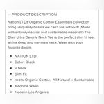 Nation Ltd Anthropologie  Black Blair Ultra Deep V-neck T-shirt Top Sz Med Photo 6