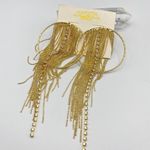 Amrita Singh  Gold Chain Fringe Austrian Crystal Statement Earrings Photo 0